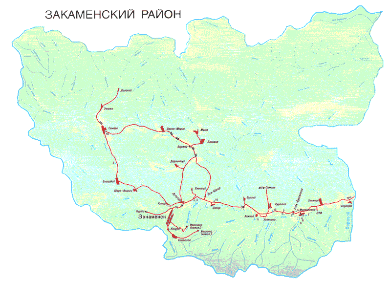 Бичурский район карта поселений