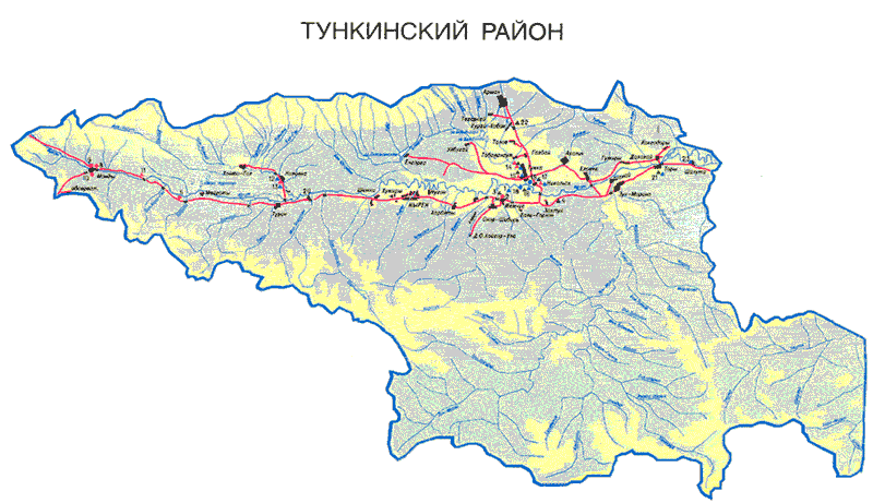 Карта тункинского района бурятии кырен