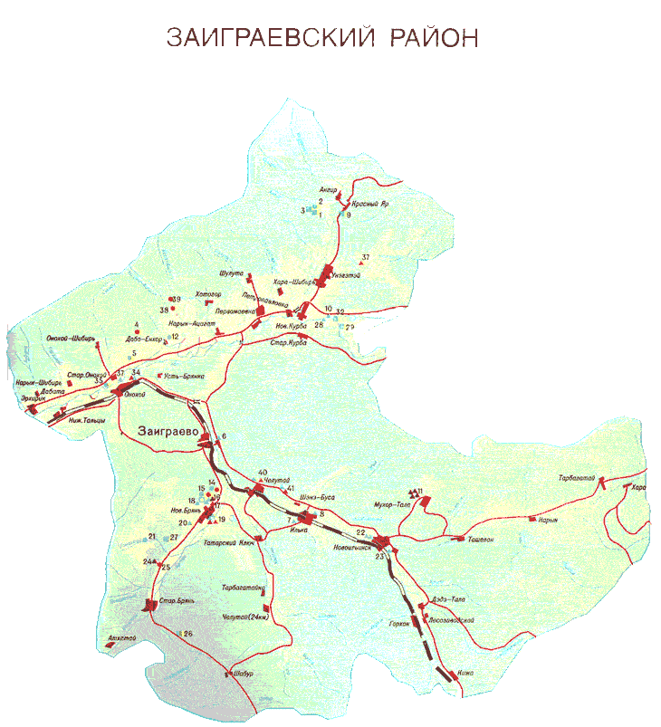 Карта заиграевский район бурятия